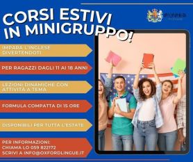 CORSI ESTIVI IN MINIGRUPPO